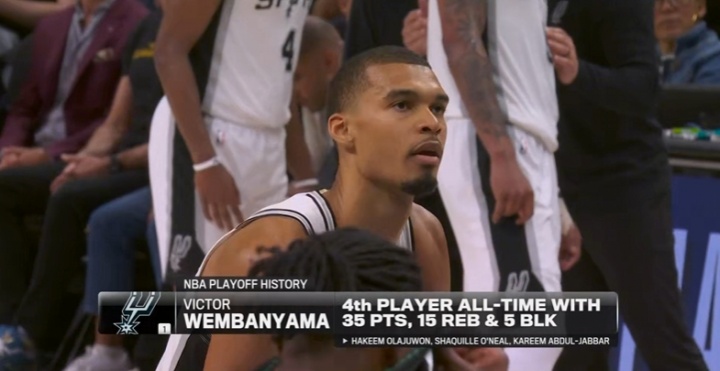 开云-文班单场35+分15+板5+盖帽！NBA历史第4人！比肩大梦鲨鱼天勾